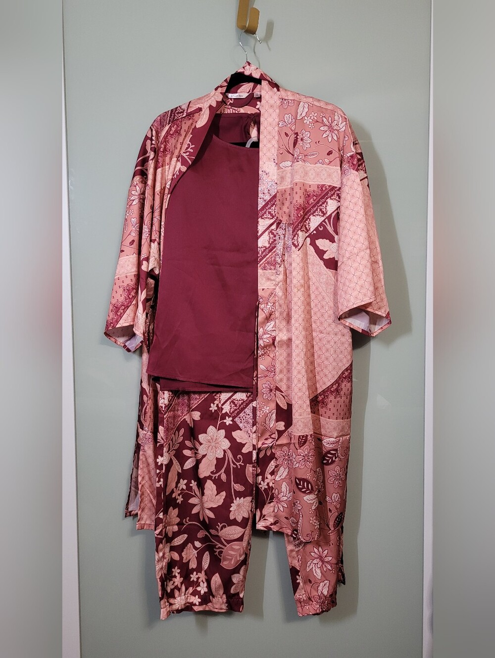 La Vie En Rose Three-Piece Lounge Set in Coordinating Pink Tones